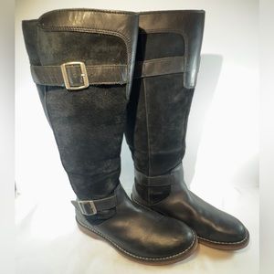 UGG Australia Dunwich Black Leather/Suede Riding Boots Size 9US S/N 5187